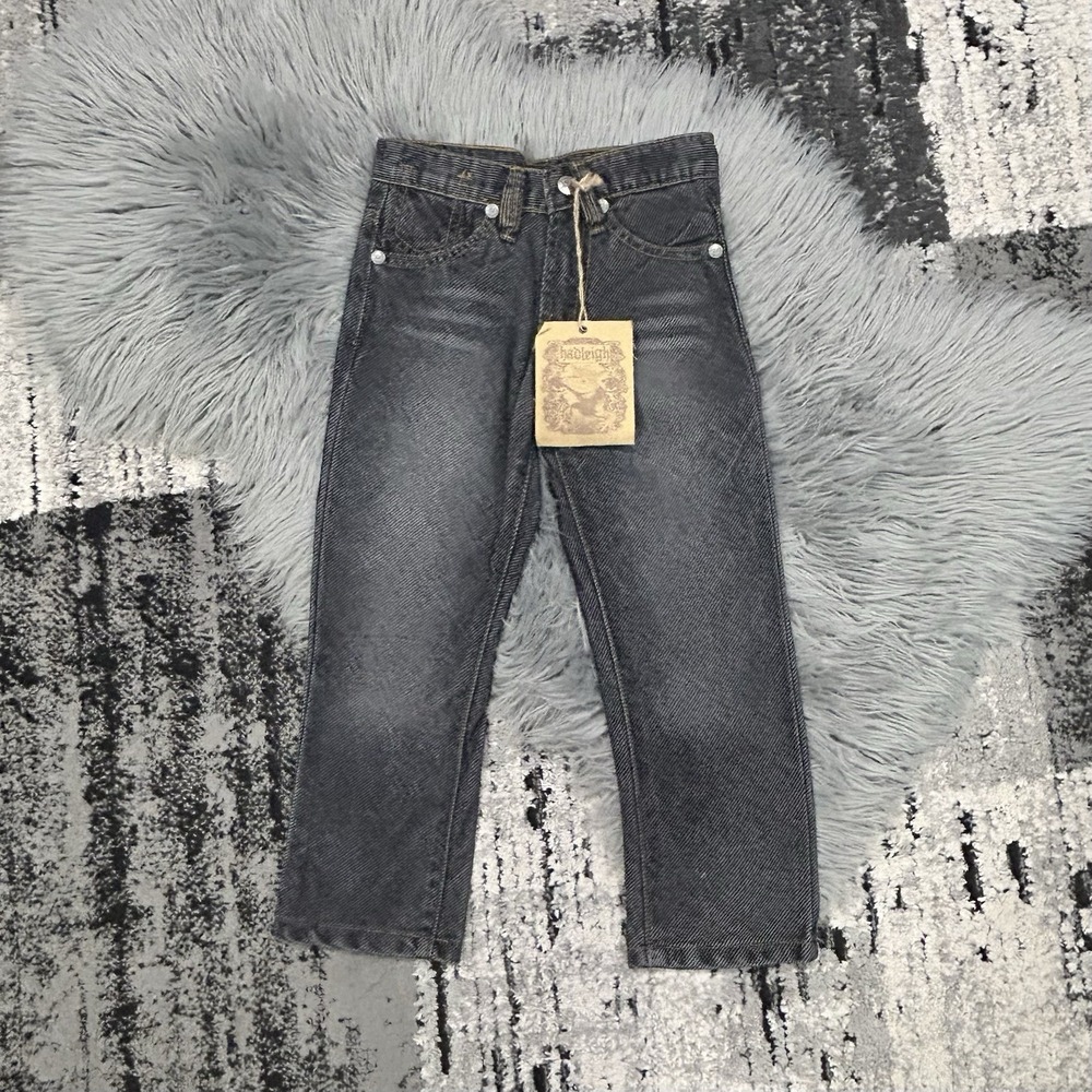 Hadleigh Boys Straight Leg Bootcut Black Corduroy Denim Jeans Size Medium NEW